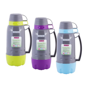 Термос 1,8л зі скляною колбою і 3 пластиковими чашками  KAMILLЕ 2081