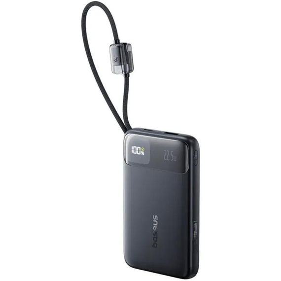 Портативное ЗУ Power Bank Baseus EnerFill FC11 PD22.5W with cable 10000 mAh (E0027R) Cosmic Black | Зображення 1