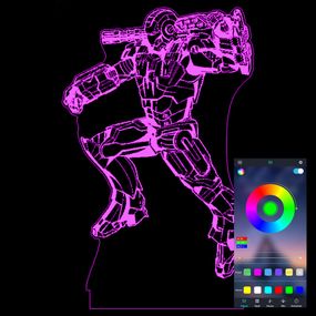 Акриловий світильник-нічник керування з телефона Залізна Людина 2 tty-n000755