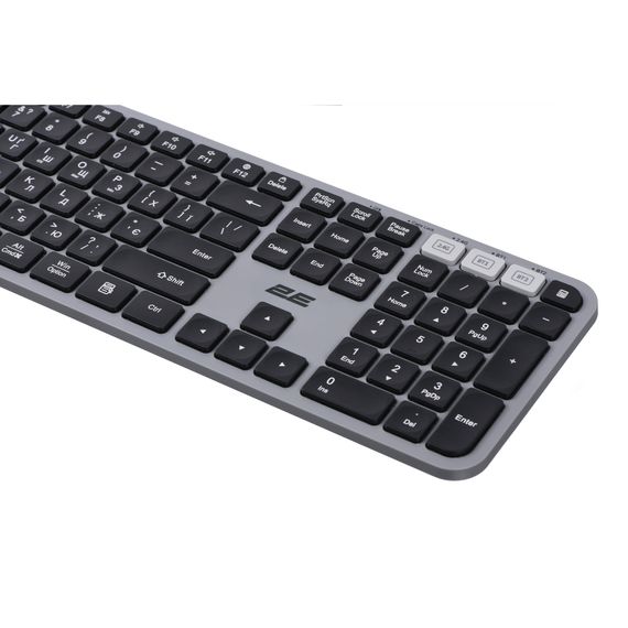 Клавіатура 2E KS240 Wireless USB/Bluetooth UA Grey (2E-KS240WG_UA) | Зображення 2