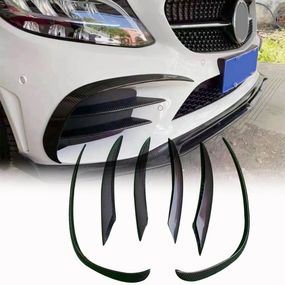 Накладки на передній бампер (для SD AMG-Line 2015-2019, Карбон) для Mercedes C-сlass W205 рр