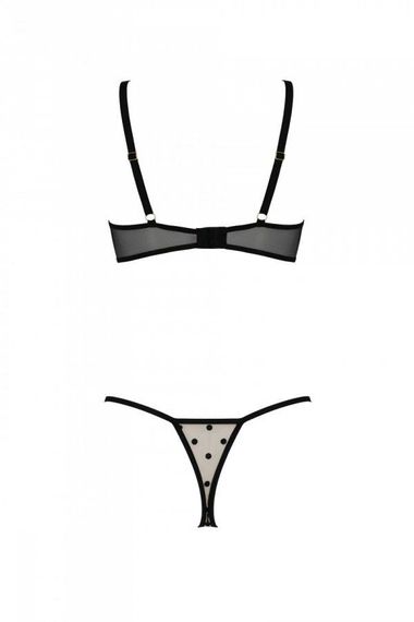 Еротичний комплект Passion MARINA SET WITH OPEN BRA, S/M, beige, відкриті чашки | Зображення 3