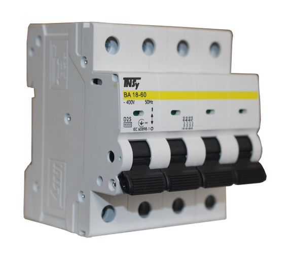 Автоматичний вимикач ВА18-60 4Р 25А 6кА х-ка D Ny95504820