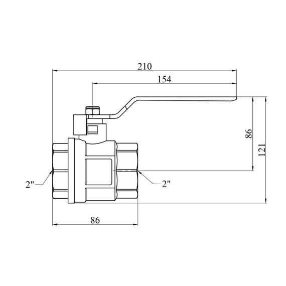 Кран кульовий Valves 2" ВВ PN30 синя ручка | Зображення 1