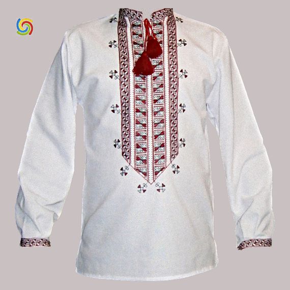 Рубашка Украинская вышиванка 567 цвет белый размер XL/XXL