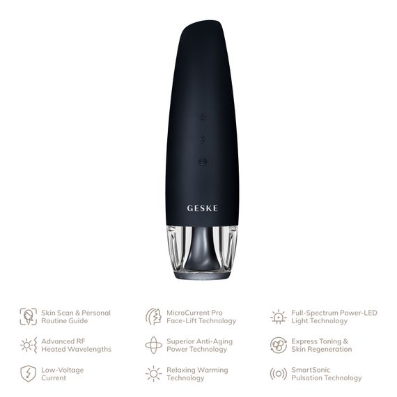 Антивіковий LED-випромінювач для відновлення шкіри обличчя GESKE Anti-Aging Skin Renewer 9в1 black | Зображення 1