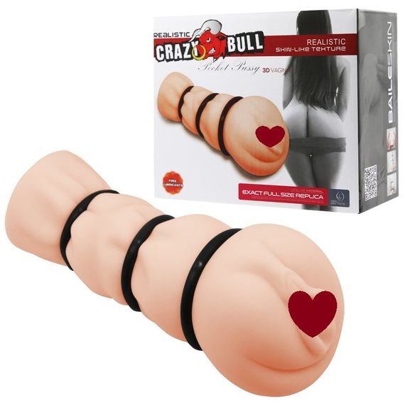 Мастурбатор-вагіна Crazy Bull - Pocket Pussy 3D Vagina, BM-009154H Sex Aura