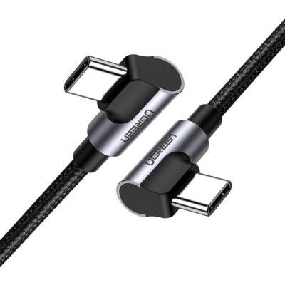 Дата кабель USB-C to USB-C 2.0m 3A 60W US323 90-degree Black Ugreen (70531) | Зображення 1
