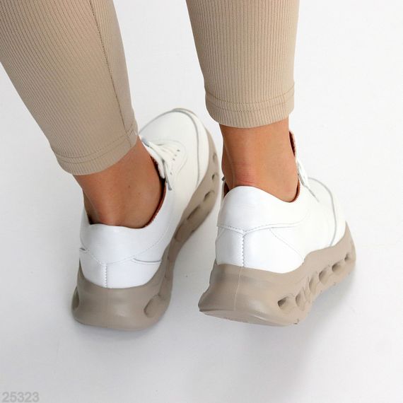 Молодежные дизайнерские белые кроссовки натуральная кожа | Зображення 5