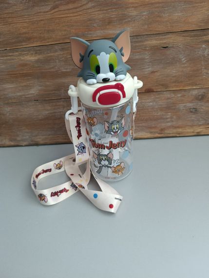 Дитячий поїльник пляшечка-непроливайка з трубочкою Tom&Jerry 500 мл