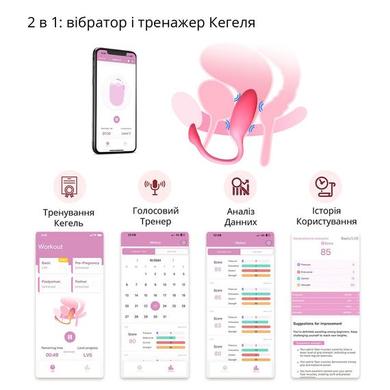 Смарт-віброяйце Magic Motion Flamingo Max Pink 2 в 1: віброяйце та тренажер Кегеля, 10 режимів | Зображення 4