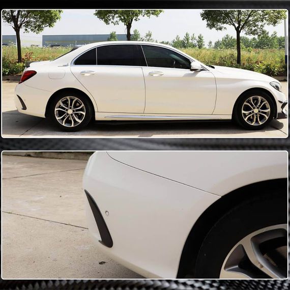 Накладки на задній бампер (для SD C43/C63 AMG 2015-2019, Карбон) для Mercedes C-сlass W205 рр | Зображення 4