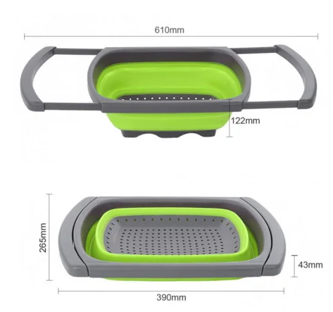 Міска-Дуршлаг Benson BN-091 (складний) Зелена