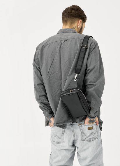 Чоловіча сумка бананка Sambag HARVI чорна 24 × 16 × 6 см (88213101m) | Зображення 5