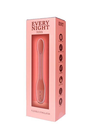 Гибкий вибратор для пар Every Night Toys Flexible с двумя моторчиками, красный Sex Aura | Зображення 4