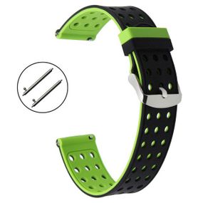Двухсторонний ремешок с перфорацией для часов Samsung Galaxy Watch 3 45mm (SM-R840) - Black&Green