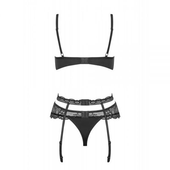 Комплект Obsessive Heartina 3 pcs set black L / XL, Черный, L/XL | Зображення 2