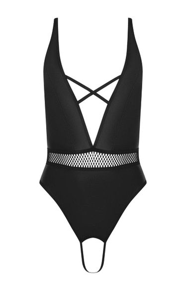 Боди с вырезом Passion Kristeen Body Черное S/M | Зображення 2