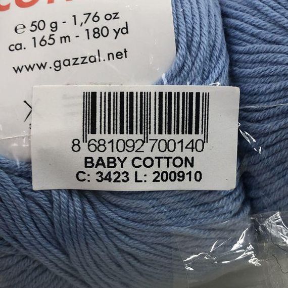 Пряжа Gazzal – Baby Cotton колір 3423 Перванш | Зображення 2