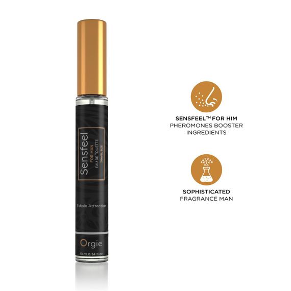 Мужские духи с феромонами Orgie – Sensfeel for Man Travel Size (10 мл), цитрусово-древесный аромат Sex Aura | Зображення 2