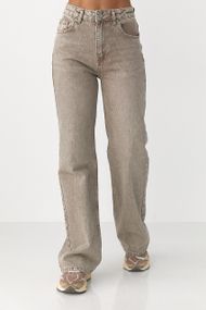 Широкі прямі джинси з високою посадкою - кавовий цвет, 40р (є розміри)