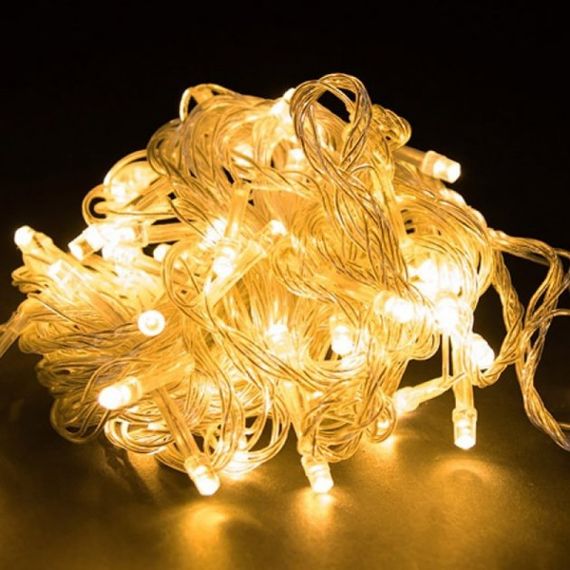 Гирлянда RD-7140 100 LED 10 м теплый цвет / Прозрачный провод