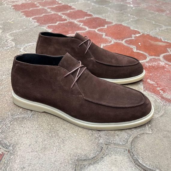 Коричневые ботинки - лоферы утепленные байкой 48 размер | Зображення 1