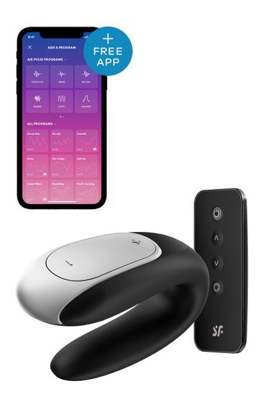 Вібратор для пар з фірмовим пультом керування Satisfyer Double Fun, чорний Sex Aura