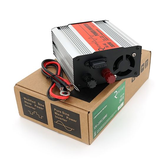 Інвертор напруги RITAR RSX-300, 12V/220V, 300W з апроксимувати синусоїдою, 1xShuko, 1xUSB, клемні дроти, BOX, Q20 | Зображення 1