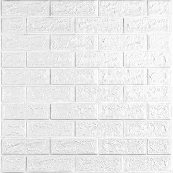 3D панель самоклеющаяся кирпич Белый Матовый 700х770х5мм (001-5M) SW-00000587