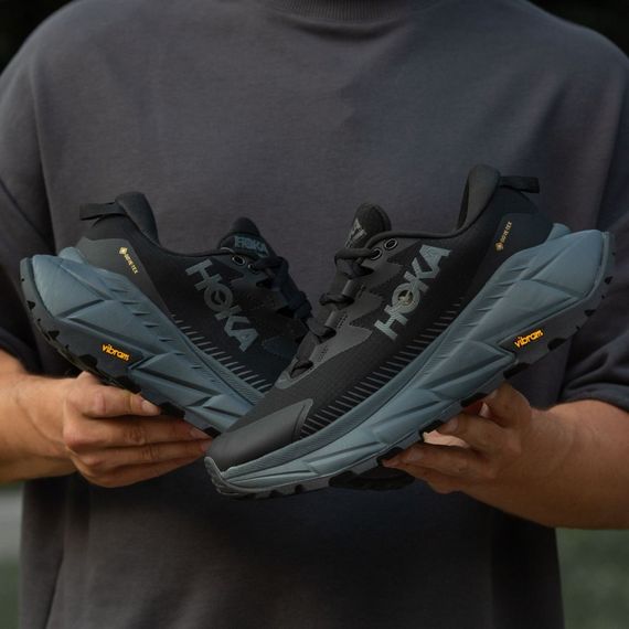 Кросівки демісезонні шкіряні Hoka підкладка Gore-Tex колір чорний/сірий | Зображення 3