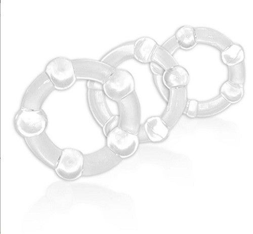 Ерекційні кільця - Power Plus Triple Beaded Ring Set Clear sexstyle | Зображення 3