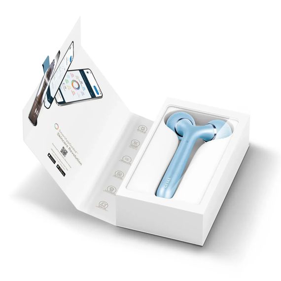 Електронний ультразвуковий ролик для обличчя та тіла GESKE Sonic Facial&Body Roller 4в1 magenta, Блакитний | Зображення 8
