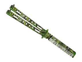 Складная расческа -, балисонг учебный безопасный тренировочный тупой  для ребёнка 1057