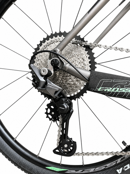 Велосипед гірський 29" Crosser Solo рама 21", 1x12 L-TWOO AX, гідравліка Shimano MT200, повітряна вилка Зелений | Зображення 5