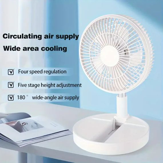 Портативный вентилятор с USB-зарядкой, складной, с  регулируемой высотой, аккумуляторный | Зображення 6