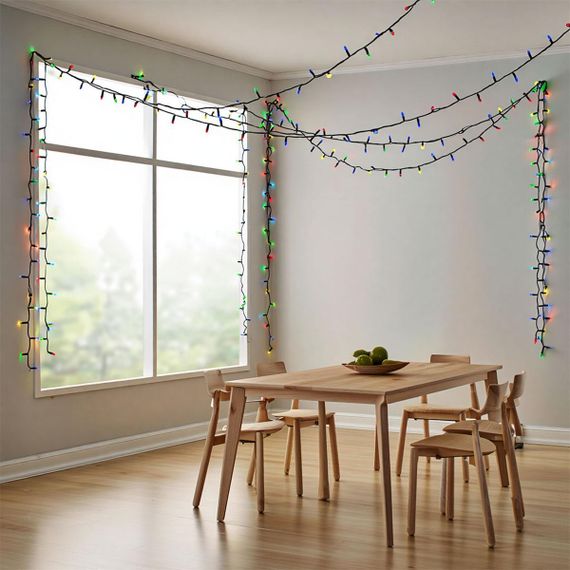 Новорічна гірлянда вулична 50 м 500 LED з сонячною батареєю чорний провід Мультиколір SB500L50MBML | Зображення 3