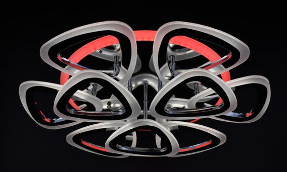 Люстра світлодіодна стельова LED світильник для квартири на стелю лед з пультом 25948 Хром 11х57х57 см. | Зображення 8