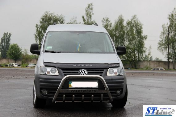 Кенгурятник WT003 (нерж) 60мм, без надписи для Volkswagen Caddy 2004-2010 гг | Зображення 6