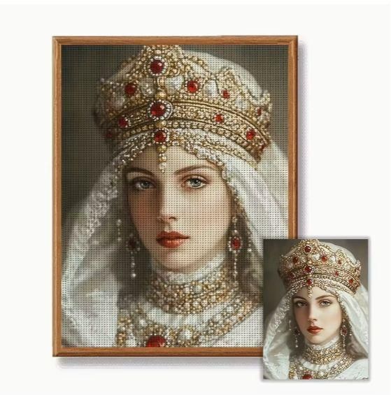 Набор для вышивки крестом JOZYSH "Рубиновая красота" 30х40 см, 11CT, нанесенный рисунок | Зображення 1
