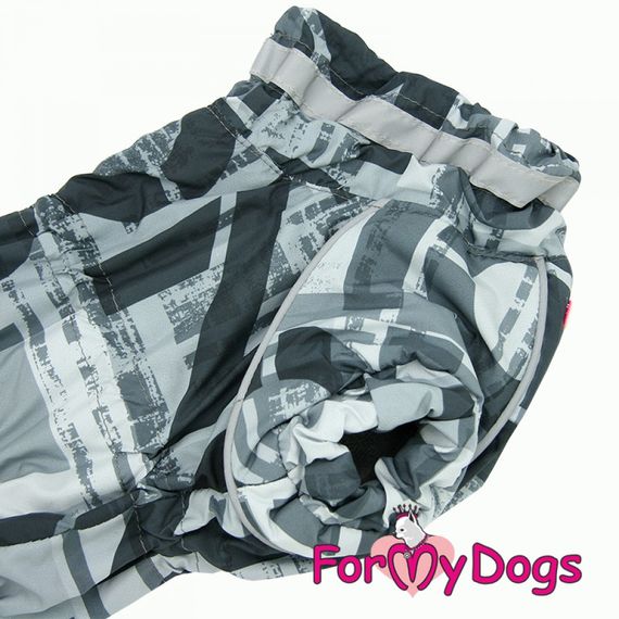 Зимний комбинезон для собак For My Dogs "Разводы" породы Таксы и Вельш Корги, серый | Зображення 2