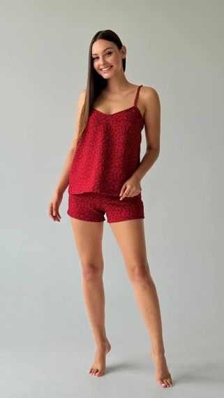 Піжамний комплект з візерунками у червоному кольорі | Зображення 2