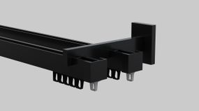 Карнизы для штор стеновой Арин Квадро двойной Черный 200 см.