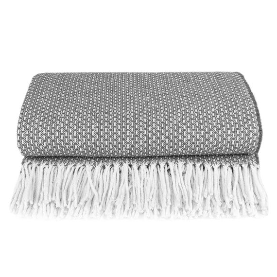 Плед бавовняний Букле сірий Love You 200 x 220 см | Зображення 2