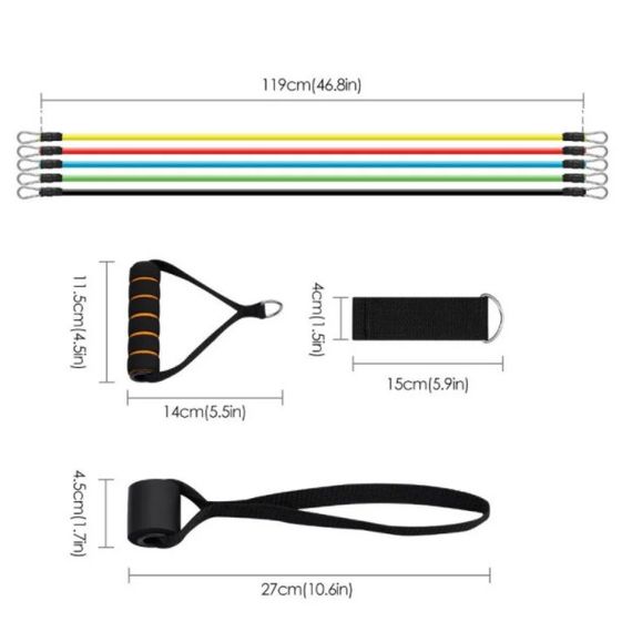 Гумовий еспандер для тренувань рук, Фітнес гумки 5 в 1, Фітнес петлі гумки еспандер | Зображення 2