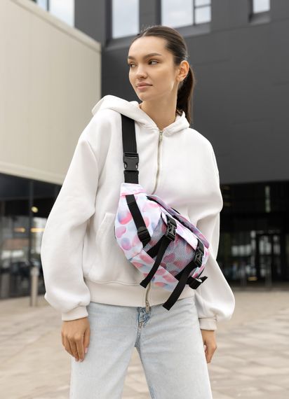 Большая женская поясная сумка бананка Sambag DynamicDart принт "Blush Drop" 38×21×7 см (80411152) | Зображення 3