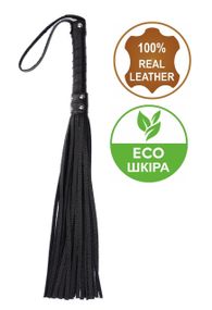 Флоггер из комбинированной кожи Flirty COMBO Leather - Black, BM-00010 sexstyle