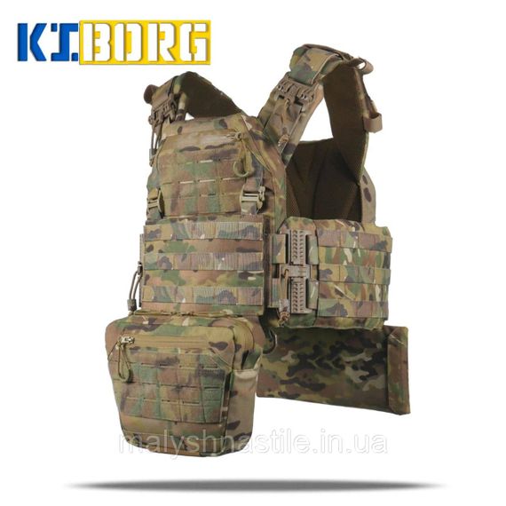 Комплект №4: Плитоноска Kiborg GU gen.2 + 2 підсумки з балістичним захистом 1 класу Multicam