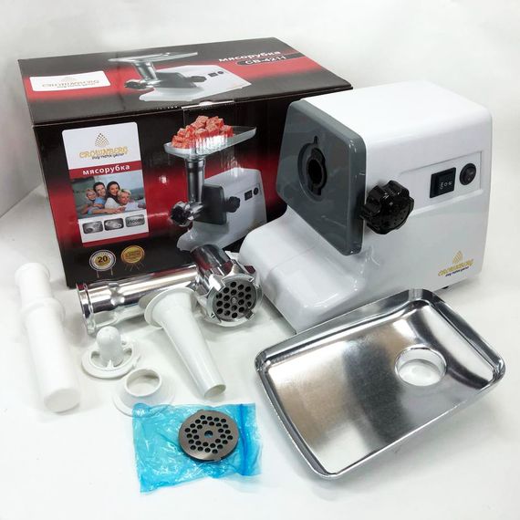 Электрическая мясорубка с дисковой насадкой Crownberg CB-4211 2500Вт, Мясорубки надежные HZ-95 | Зображення 1