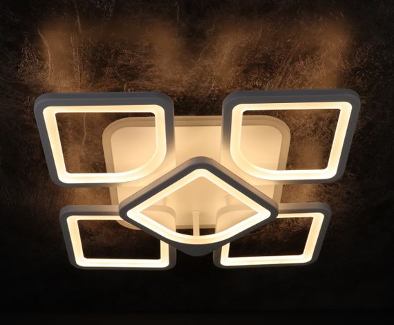 Люстра світлодіодна стельова LED світильник для квартири на стелю лед з пультом 25727 Білий 11х40х40 см. | Зображення 1